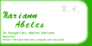 mariann abeles business card